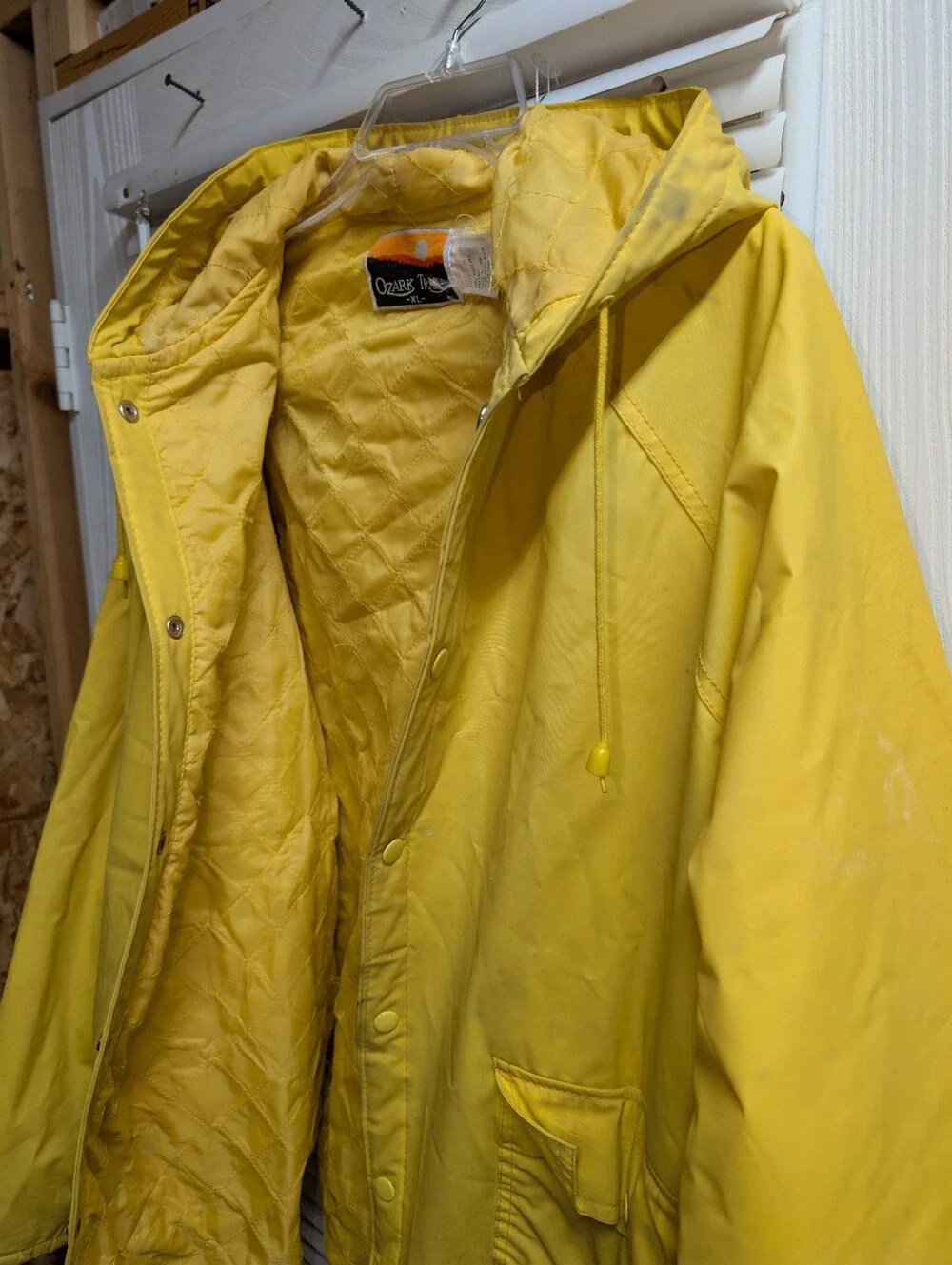 Ozark Trail Yellow Hooded Raincoat - Waterproof Outdoor Jacket (XL)